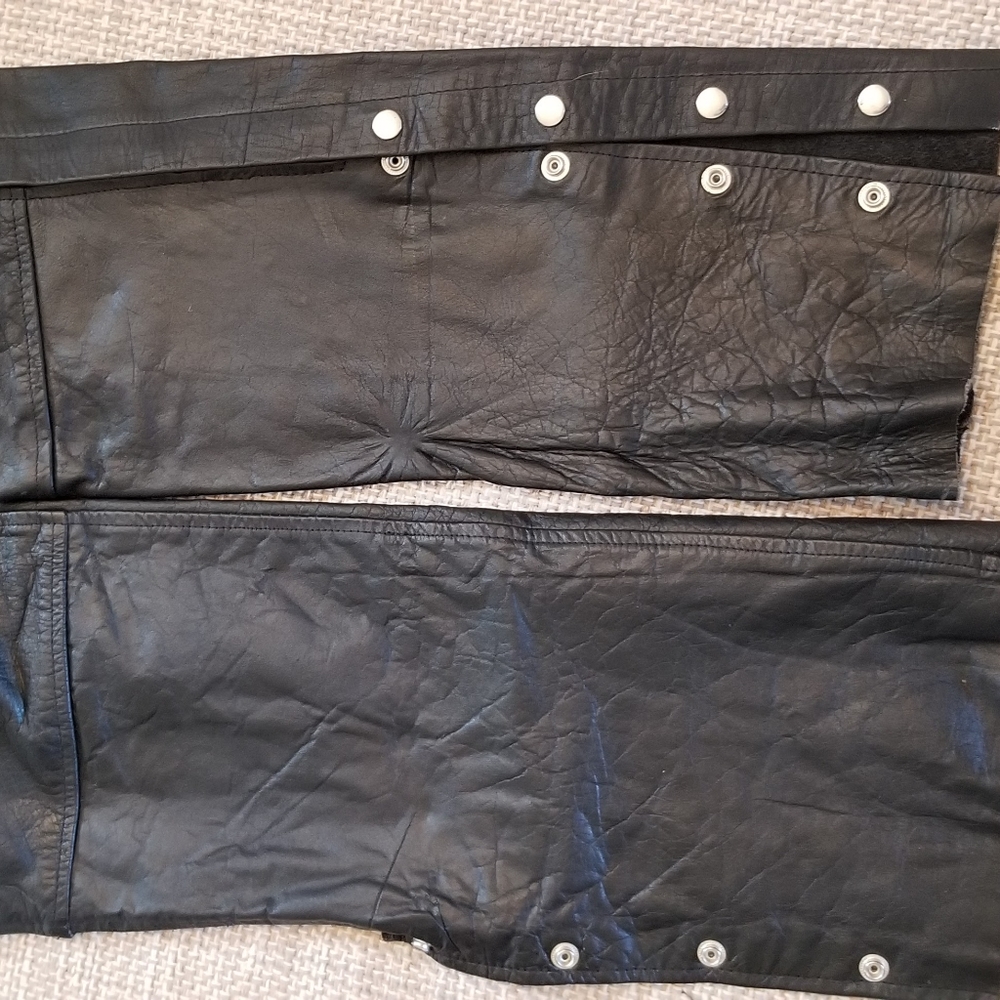Motorcycle chaps leather riding pants - Picture 7 of 8